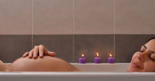 The basic bath recipe to make an epsom salt bath with essential oils: Epsom Salt Bath During Pregnancy 5 Benefits