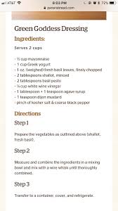 Green Goddess Dressing From Panera Website Green Goddess Dressing Panera Green Goddess Salad Green Goddess Salad Dressing