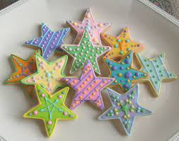 Make starfish cookies any summer party or bbq, or even a shore house hostess gift? Colorful Star Decorated Cookies Star Cookie Favors Cookie Gift 1 Dozen Christmas Cookies Decorated Cookie Decorating Star Cookies