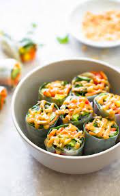 Thai Summer Rolls With Peanut Sauce Pinch Of Yum Recipe Food Peanut Sauce Summer Rolls