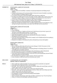 Purchasing Assistant Resume Samples Velvet Jobs