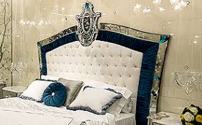 Couture Gallery Venetian Mirror Glass Bed Hand Engraved Bevelled Luxurious Bedrooms Bed Furniture