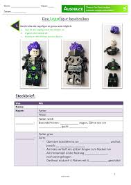 Personenbeschreibung Eine Legofigur Beschreiben Unterrichtsmaterial Im Fach Deutsch In 2020 Lego Figuren Personenbeschreibung Unterrichtsmaterial