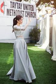 Celebrity Wedding Toni Gonzaga And Paul Soriano Wedding Ceremony Photos Two Piece Wedding Dress Top Wedding Dresses Wedding Entourage Dress