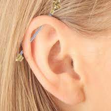 Freshtrends Cz Royal Key Gold Plated Industrial Barbell Piercing 14g 1 1 3 Tinnitustips