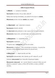 Frequent Word List - Techbook