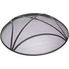 Master flame hinged round fire pit screen by aspen industries inc. Sunnydaze Outdoor Heavy Duty Reinforced Steel Round Fire Pit Spark Screen With Ring Handle 36 Black Target