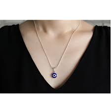 Turkish Evil Blue Eye Necklace Crystal Bead Pendant Nazar Turkey Arabic Islamic Lucky Charm 16 18 Women Or Men J Eye Necklace Beaded Pendant Pendant Necklace