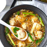Ladle the soup into bowls, scatter over the spring onions and mint leaves, and serve with the lime you may also like. Thai Glass Noodle Soup 30 Minute Recipe That Spicy Chick