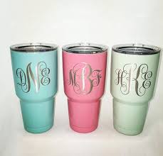Premium stainless steel coffee travel mug by steadydoggie sports & outdoors. Custom Monogrammed Yeti Tumbler Also Available In Polar Camel And Our Brandless