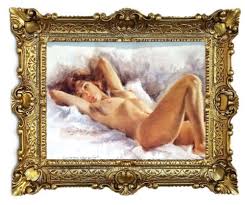 Wunderschönes Gemälde Bilder Barock Sexy Akt Erotik Frau Bild Nackt 56x46  cm Mix | eBay