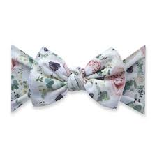 Baby Bling Bows Printed Knot Heirloom Blooms Purple Owl Boutique