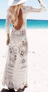 Material de algodón elástico cuidado: Venta Vestidos A Crochet Para Playa En Stock