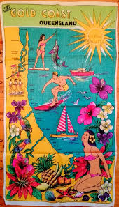 Vintage Gold Coast Tea Towel Projets A Essayer