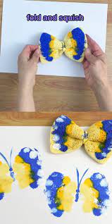 Sponge Butterfly Printing Spring Crafts For Kids Preschool Art Activities Spring Crafts