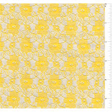Lace refers to an open fabric that is created by looping, twisting or knitting threads in a specific pattern. Yellow Gold Lace La0113 Fashion Fabrics