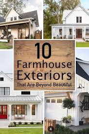 10 Seriously Inspiring Farmhouse Exteriors The Unlikely Hostess Modern Farmhouse Exterior White Farmhouse Exterior Farmhouse Exterior Colors