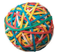 School Smart Rubber Band Ball, Multiple Color