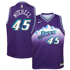 The purple mountain throwback jerseys from the 1990s in the glory days of nba finals runs with john stockton and karl malone, look to be officially on their way back. Youth Utah Jazz Donovan Mitchell Nike Purple Hardwood Classics Swingman Player Jersey