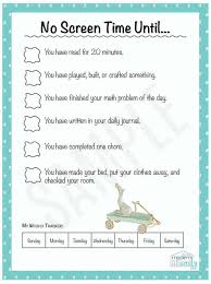 no screen time until perfect for kids print this for free