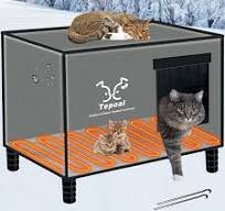 Cozy Heated Cat House For Outdoor Cats - Winter-Proof Shelter With Warm Pad  & Elevated Base (20.6"L X 20"W)
