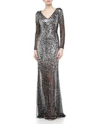 Black And Silver Evening Gowns Basix Black Label Three Quarter Sequin Encrusted Mesh Gown Black Silver Plus Size Evening Gown Silver Evening Gowns Evening Gowns