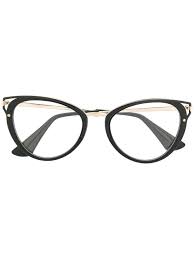 prada cat eye glasses in black modesens