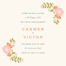 Pink blush magnolia floral save the date card. Customize 49 Engagement Party Invitations Templates Online Canva