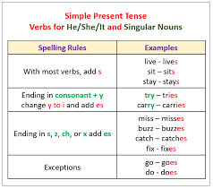 Examples Of Present Tense Verb