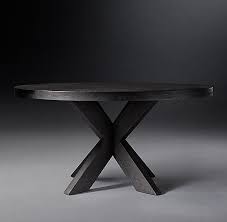 1960s French X Base Round Dining Table Round Dining Table Dining Table Black Round Dining Table