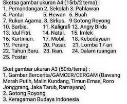 Check spelling or type a new query. Sanggar Lukis Proseni Beli Sketsa Gambar Untuk Tema Lomba Atau Sekadar Belajar Mewarnai Dirumahpengiriman Gambar Bisa Lewat Email Bbm Whatsapp Atau Pengiriman Paket Tambah Ongkir Bbm 5c81cf75 Wa 0817454372 Facebook