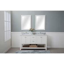 Open vanities function well in large or small bathrooms. White Shaker Open Shelf Bathroom Vanities Assembled