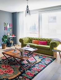 Designer sarah stacey adds an unexpected touch to this contemporary, bohemian living room by hanging a multicolored rug on the wall. Boho Living Room Ideas Colorful And Vibrant Interior Designs