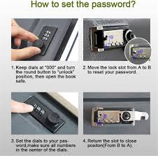 Set the first digit of the combination · step 3. Small Sized Diversion Book Safe Storage Box Dictionary Secret Safe Can With Security Combination Lock Key Diversion Book Hidden Safe Combination 66 Route Amazon Co Uk Diy Tools