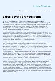 An iamb is a short, unaccented syllable followed by a longer. Daffodils By William Wordsworth Essay Example