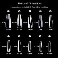 3.100pcs coffin nails offer 10 different sizes with 10 pieces of each size to meet individual needs, fitting most nail types. 500pcs Coffin Nails Tips Clear Full Cover 10 Sizes Makartt Europe
