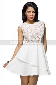 Alkalmi ruha, horgolt csipkével - fehér | Kleider, Modestil, Schößchen kleid