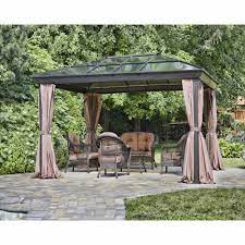 Metal Permanent Gazebo Four Season Patio Canopy Sun Shelter 12 Ft W X 16 Ft D Gazebopenguin Outdoor Pergola Patio Gazebo Pergola Plans