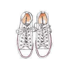 Good Objects Converse White Converse Shoes Converse Fashionillustration Watercolour Drawing Goodo Converse Drawing Shoes Drawing Shoes Illustration