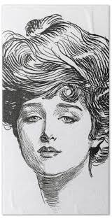 Gibson Girl Bath Towel by Charles Dana Gibson