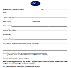 Although you can print this form off as many times as you wish for yourself, you are not allowed to share it or sell it to others. 5 Maintenance Request Form Templates Free Sample Templates