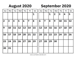 Check spelling or type a new query. August And September 2020 Calendar Printable Calendar 2020
