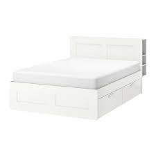 Brimnes White Luroy Bed W Storage And Headboard 180x200 Cm Ikea Bed Frame With Storage Headboard Storage Brimnes Bed