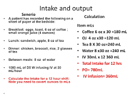 It can be via various routes like the mouth, a tube, or intravenous (iv). Intake Output Pnu145 Fundamentals Cheryl Proffitt Rn Msn Ppt Download
