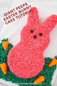 Shaped like a smiling bunny with a brightly decorated easter egg in the grass, this giant pinata is a springtime spin on a traditional party game. Giant Peeps Easter Bunny Cake I Scream For Buttercream
