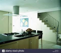modern basement kitchen stock photo
