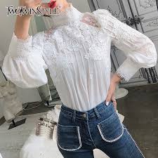 Cette blouse en dentelle de qualité est une pure merveille. Fosil Blok Razlika Chemisier Femme Col Montant Tedxdharavi Com