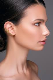 Gold Sterling Silver Ear Cuff: No Piercing Ear Climber