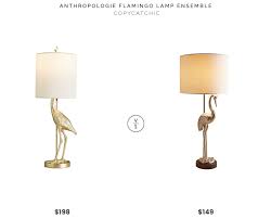 Tropical pink flamingo table lamp with white linen look shade. Anthropologie Flamingo Ensemble Lamp 199 Vs Pier 1 Metal Flamingo Table Lamp 149 Flamingo Table Lamp Look For Less Copycatchic Luxe Living For Less Budget Home Decor And Design Daily Finds Room