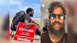 Delhi boy Kiran Verma 21000 km walk from Thiruvananthapuram to Delhi for  blood donation awareness, read full story